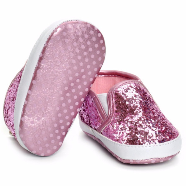 2017 Autumn Toldder Girl Baby Girls' Bling Loafers Shoes Silver baby children shoes first walkers 0-18 M