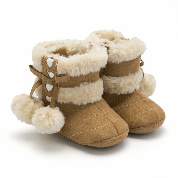 Infant Baby Boys Girls First Walker Shoes Suede Faux-Fur Lined Warm Winter Snow Boots for Newborn Baby Crib Shoes