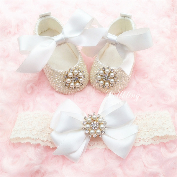 100days Diamond Bling Pacifier Match Flower Baby Girl Crib Shoes Christening Baptism Ivory Elegant Beautiful First Walkers J190518