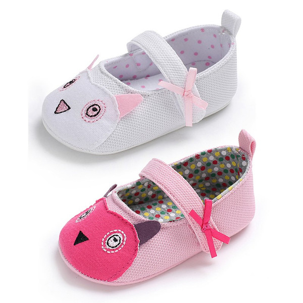 Spring Bow-knot Baby Girl Shoes Cute Cartoon Print Princess Anti-slip First Walkers