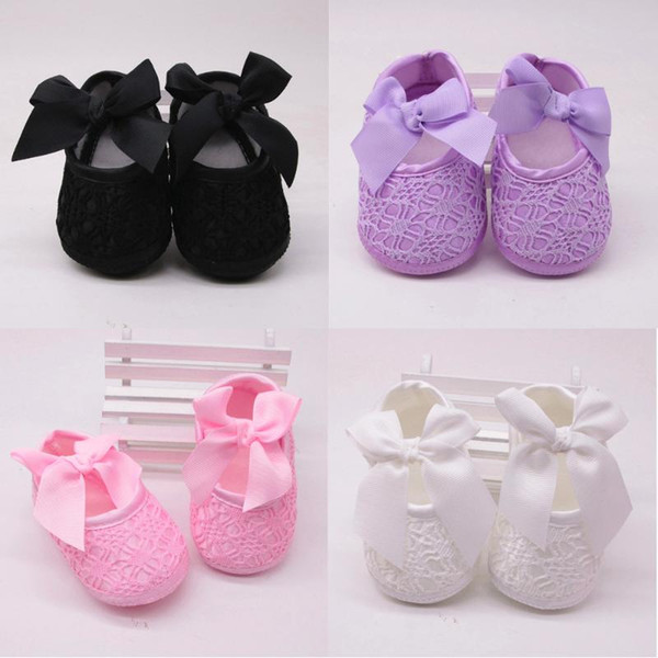 All Seasons Newborn Baby Girls Soft Shoes Soft Soled Non-slip Bowknot Footwear Crib Shoes Anti-slip #