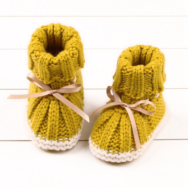 0-24M Baby Boots Autumn Winter Newborn Toddler Children First Walkers Shoes Windproof Boot Cute Kids Warm Knitting