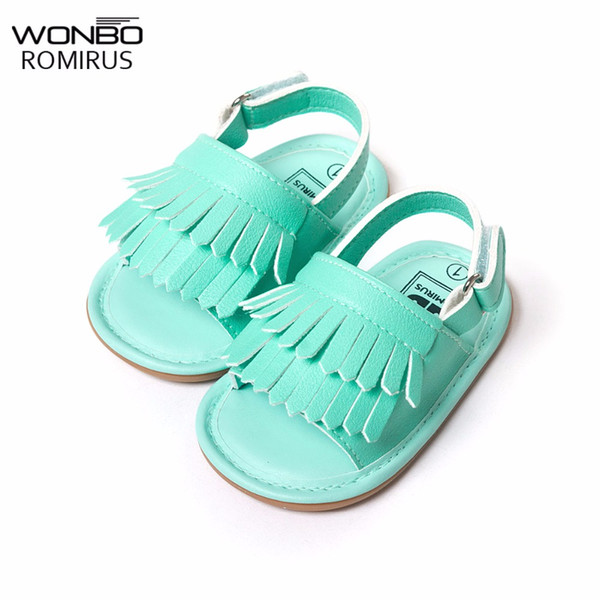 Top pu leather tassel baby moccasins stylish girls baby shoes Scarpe Neonata hook and loop outdoor shoes hard rubber bottom