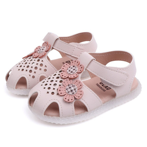 Summer Baby Girl Shoe Breathable Anti-Slip Hollow Design Flower Shoes Sandals Toddler Soft Soled First Walkers