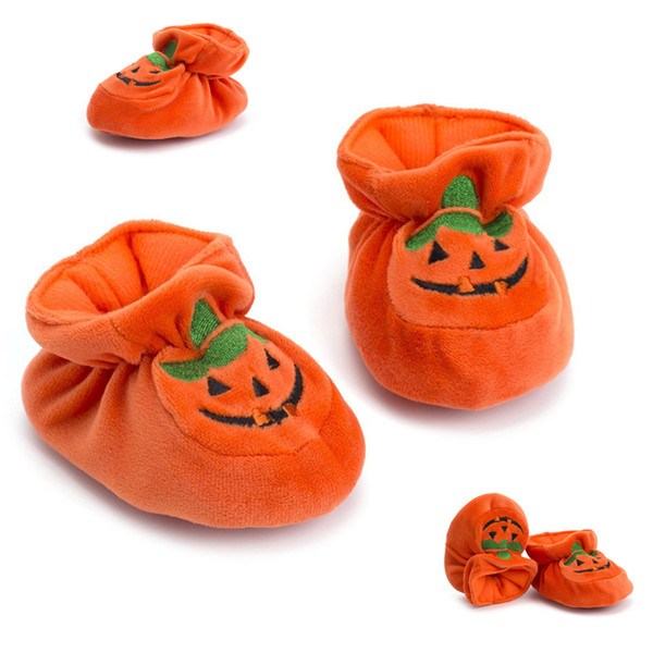 Creative Girls Cute Soft Anti-slip Pumpkin Prewalker Lovely Baby Warm Casual Flats Shoes First Walkers Halloween