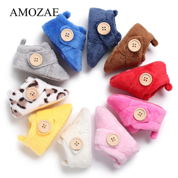 Lovely Hookloop Design Boy Girls Toddler First Walkers Baby Shoes Round Toe Flats Soft Slippers Shoes winter Baby Warm