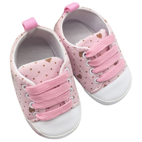 Wholesale- wholesale Kids Infant Baby Boys Girls Soft Soled Cotton Crib Shoes Casual Laces Prewalkers B88