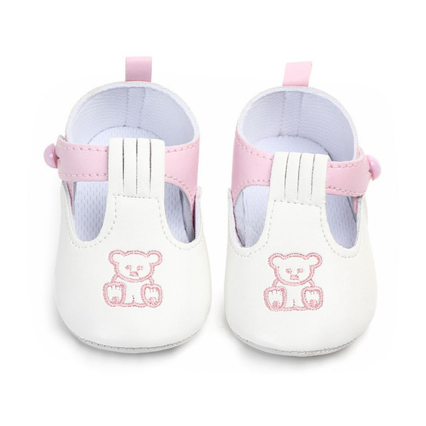 Princess Baby Shoes PU Leather Girls Boy First Walkers Boat Bear Animal Newborn Shoes Autumn 0-18M