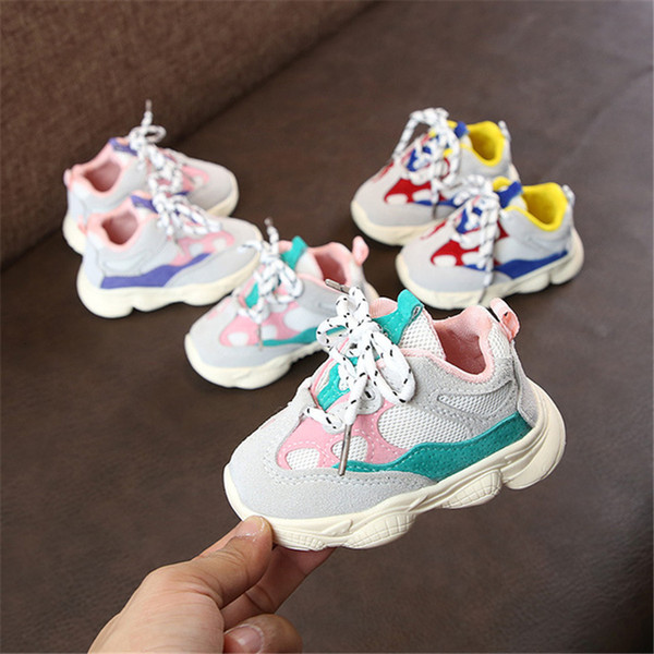 2018 Autumn Baby Girl Boy Toddler Infant Casual Running Shoes Soft Bottom Comfortable Stitching Color Children Sneaker