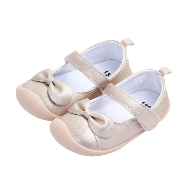 2019 Newborn Infant Baby Girls First Walkers PU Small Bow Baby Princess Shoes Girls Soft Bottom Toddler Shoes