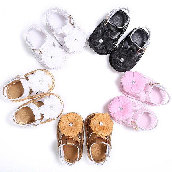 Princess shoes summer PU leather flower baby toddler shoes baby