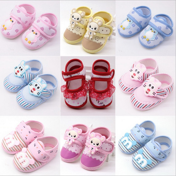 DHL 500pair girls First Walkers Newborn Baby Girls Soft Shoes Soled Lace Floral Printed Footwear Crib Shoes for kids