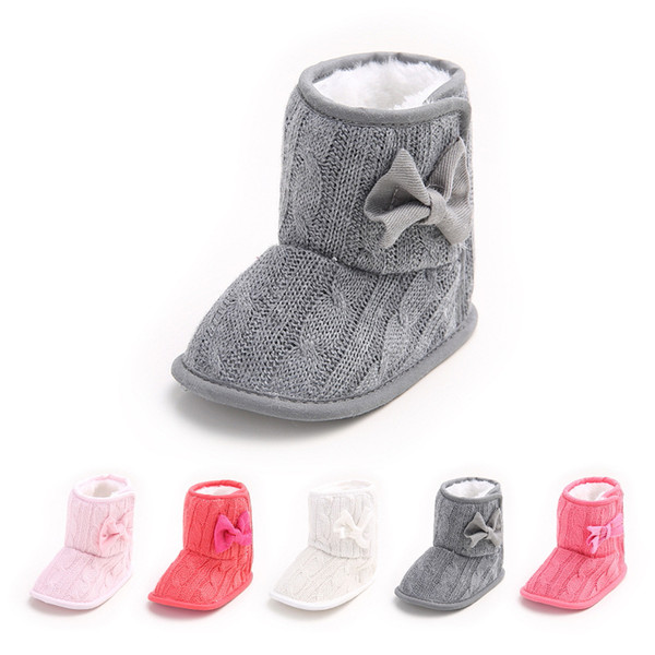 Keep Warm Baby Girl Boy Snow Boots Winter Booties Infant Toddler Newborn Crib Bow Shoes Size 0-18M