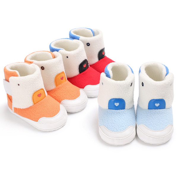 Winter 0-1 years old men and women baby thick warm snow boots color matching baby toddler shoes