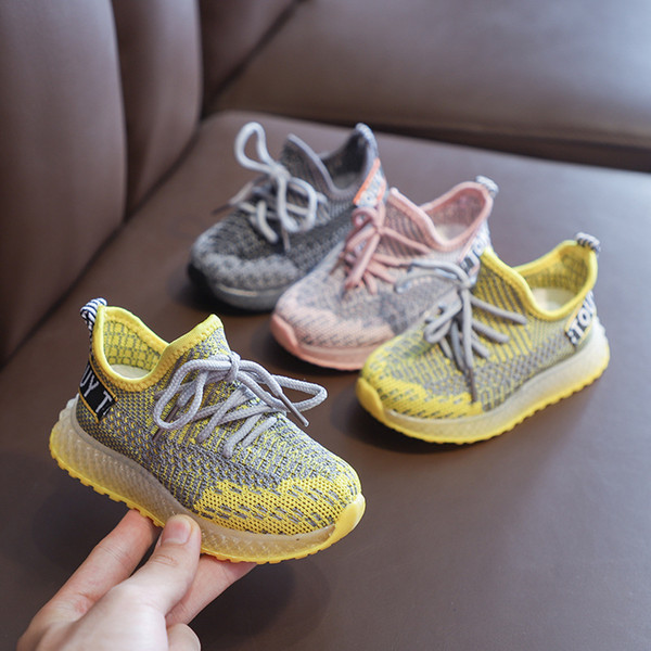 Designer Kids Shoes Toddler New Kanye West Running LED Shoes Infant Children Boys Girls Chaussures Pour Enfants