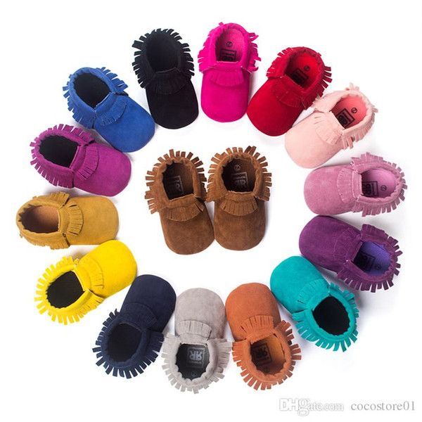 Baby soft sole first crib shoes 15 Colors Infant Toddler spring autumn baby moccasins kids baby shoes new designed tassel shoes