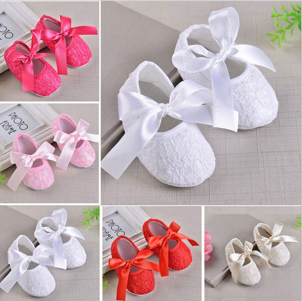 Newborn Baby Shoes Girls Lace-up Soft Sole Princess Party Crib Shoes Prewalkers 3-15 Months