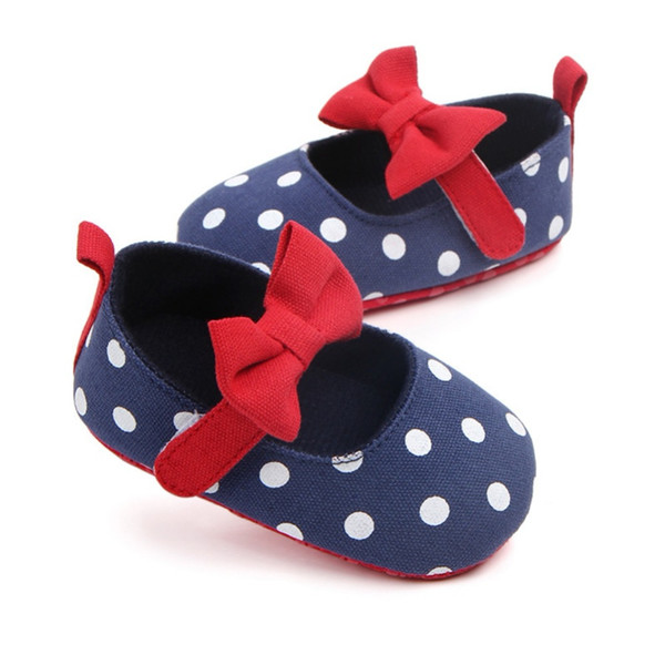 Autumn Baby First Walkers baby girls cotton fabric patch single shoes Spring and autumn bow princess shoes toddler