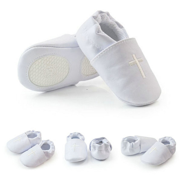 Baby Boy Girl First Walkers Church Soft Sole Leather Shoes Cross Baptism Christening Shoes