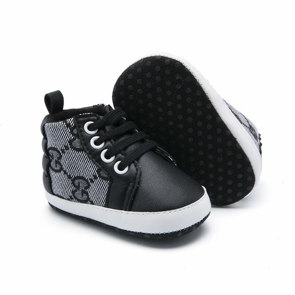 Baby Leather Shoe Baby Kids Boy Girl Floor Shoes Autumn Fashion PU Plaid Non-Slip Soft Toddlers First Walkers Soft Leather Baby Shoe