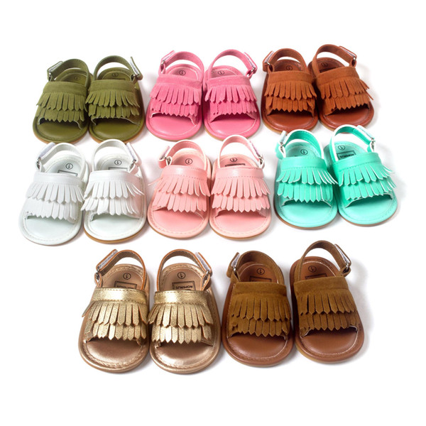 Baby Walker PU Shoes Children Summer tassel Sandals Infant Boys Girls Soft Soled Kids Footwear Toddler