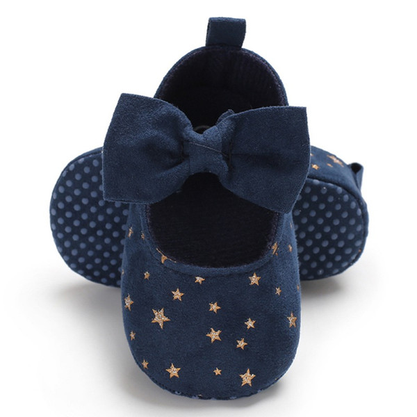 Baby Girl Sneakers Cotton Bow Casual Shoes Flower Infant Little Girls Princess Sequin Stars Leather Shoes 0-18M