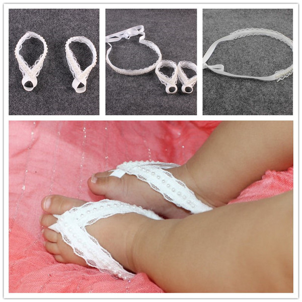 Kids Headband and Foot band set New Arrival kids footband Lace Toddler hairband accessories photography props KFA32