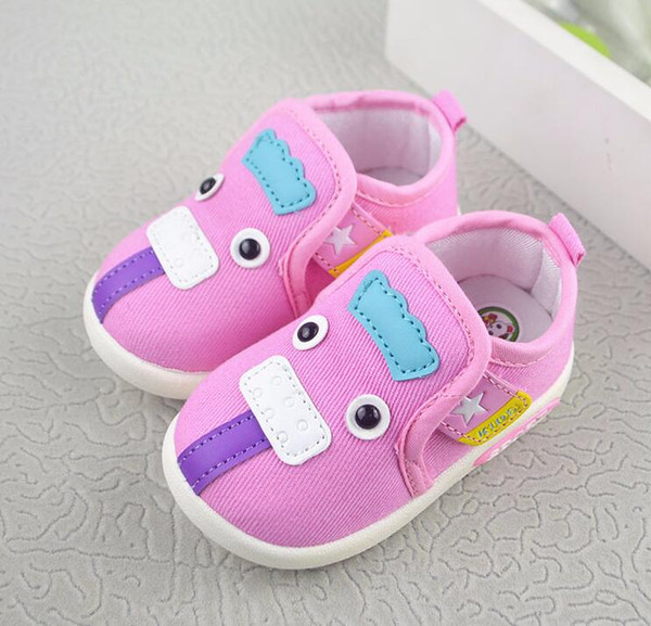 Girls baby first walkers Buckle Strap light weight Pink soft cotton fabric comfortable shoes