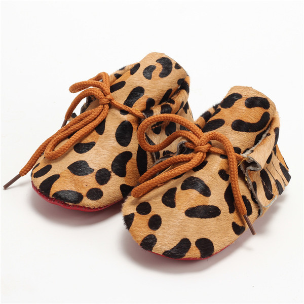 Baby Girl Shoes Newborn Leopard Baby Toddler Shoes Full Leather Horsehair Soft Bottom Baby Shoes Kids Sandals