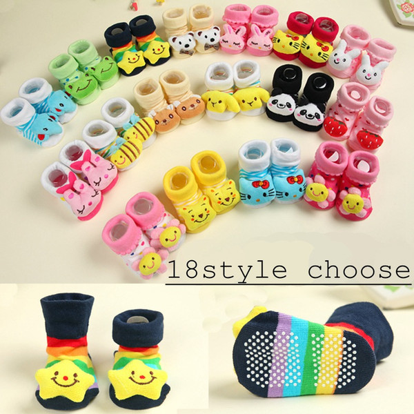 Baby Animal 3D Socks Newborn Baby Boys Girls Outdoor Shoes Infant Girls Anti-slip Walking shoes Children Warm Sock kids Gift 18colors choose