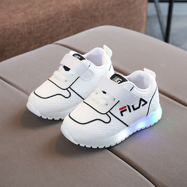 European high quality baby first walkers LED lighted infant tennis shoes hot sales fashion baby casual sneakers LED footwear