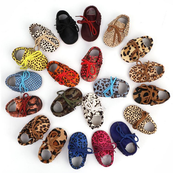 Genuine Leather Baby Boys Moccasins Shoes Soft Moccs Crib Babe Leopard Horsehair Sneakers For Newborn Kids Girl 0-2T