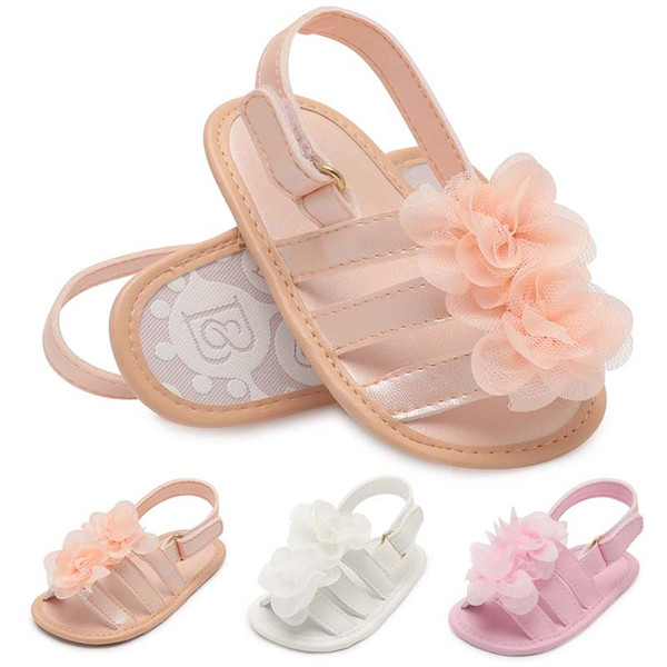 2019 new Summer floral Baby Moccasins Soft Baby First Walker Shoes girls shoes Baby Sandals princess Flower Infant Shoes Newborn Shoe A1786