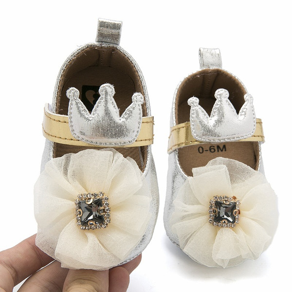 baby designer shoes large floral crown kids designer shoes princess baby girl shoes Moccasins Soft First Walker Infant Shoe A2384