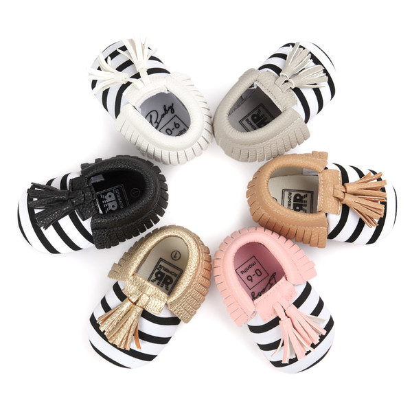 Top Quality Baby kids leather Slip-On shoes Girls tassel bowknot moccasins soft leather baby first walker shoes