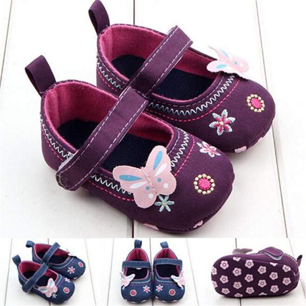 Fashion Baby Girl First Walker Butterfly Soft Sole Toddler Shoes NDA84L16