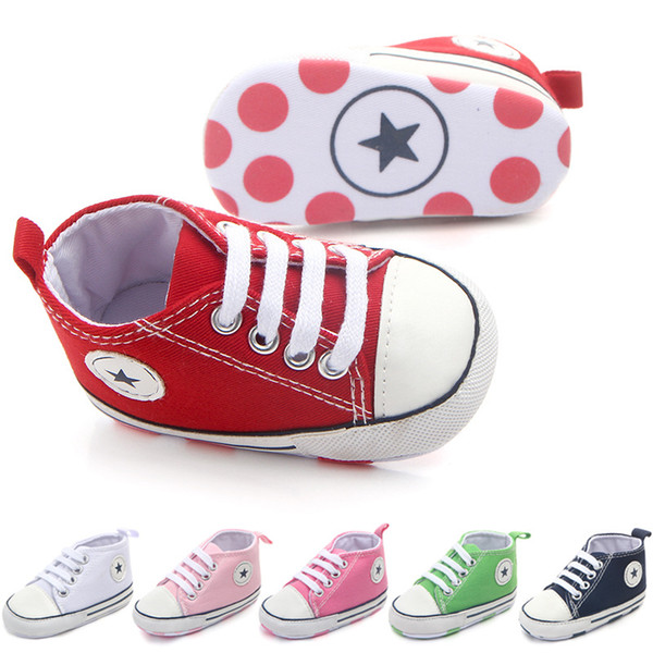 New Canvas Classic Sports Sneakers Newborn Baby Boys Girls First Walkers Shoes Infant Toddler Soft Soled Anti-slip Baby Shoes