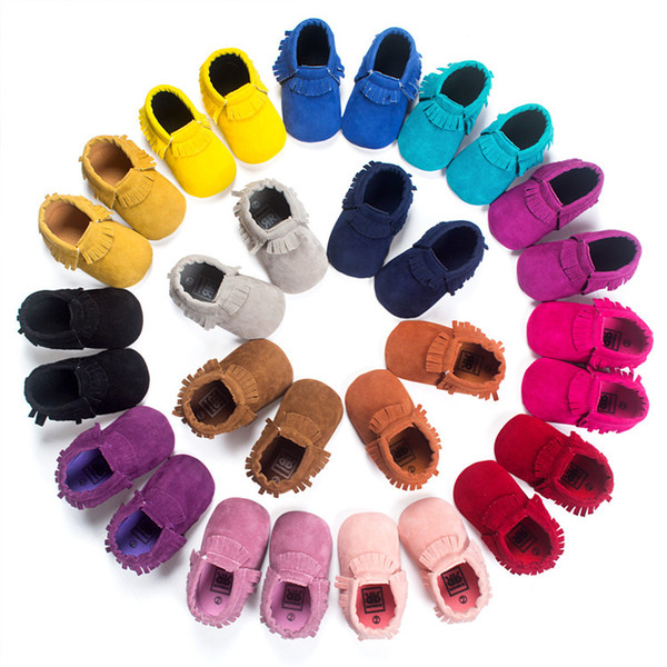 2017 Cow leather baby moccasins tassels boot booties moccs infant girl boy lace leather shoes prewalker booties toddlers shoes A-0486