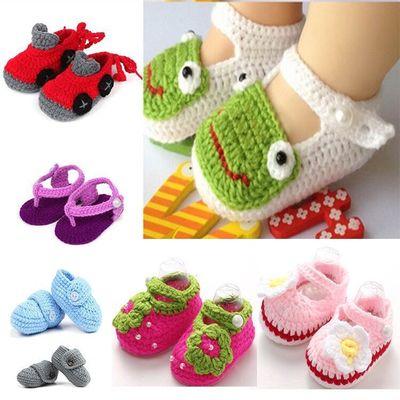 Baby Handmade Shoes baby knitting shoes toddler casual sandals Girls Crochet Sapatos Infantis Flower Baby Slippers