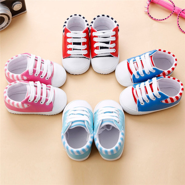 4 Color Baby Girls Shoes Newborn Infant Baby Girls Crib Bandage Shoes Soft Sole Anti-slip Sneakers First Walker M8Y02