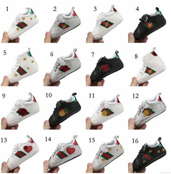 17 Styles Baby Soft Bottom Sneakers Shoes Fashion Boys Girls First Walkers Shoes Infant Indoor Non-slip Toddler Casual Kids bee Shoes