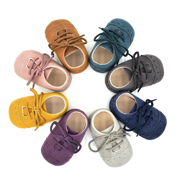 10 Pcs Mix Color Wholesale Newborn Baby Girl Boy Soft Nubuck Leather Prewalker Anti-slip Toddler Moccasins Footwear First Walk Shoes