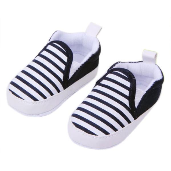 3-13M Kids Baby Soft Bottom Walking Shoes Boy Girl Striped Anti-Slip Sneakers