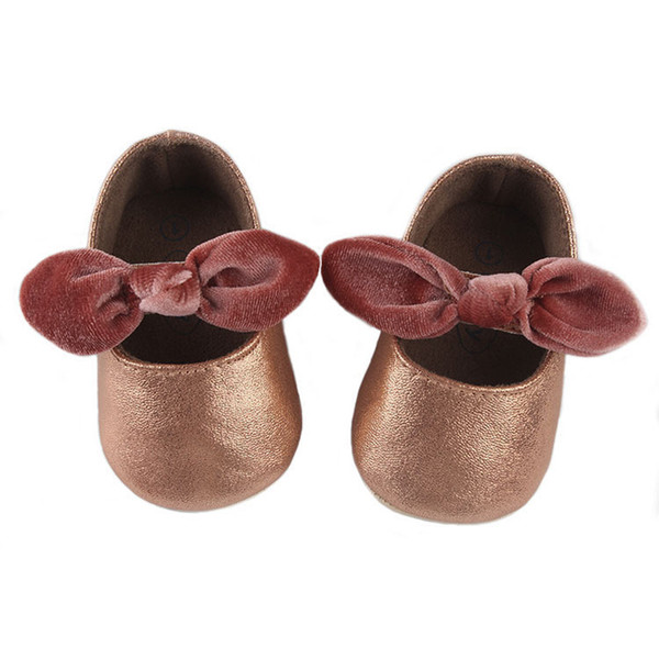 Baby Toddler Shoes Casual Rubber Sole Non Slip Baby Shoes Round Head Bow Low Help Baby Toddler Shoes 45