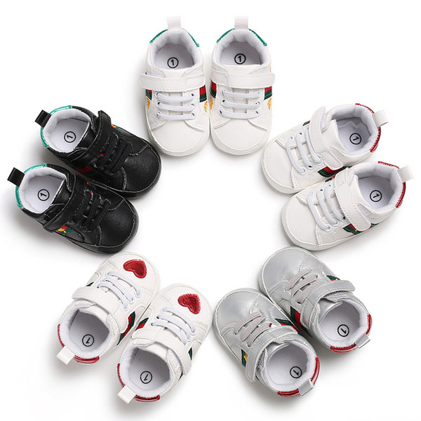 Buckle multicolor love Fashion Sneakers Newborn Baby Crib Shoes Boys Girls Infant Toddler Soft Sole First Walkers Baby Shoes