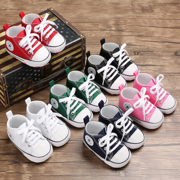 New Canvas Classic Sports Sneakers Newborn Baby Boys Girls First Walkers Shoes Infant Toddler Soft Sole Anti-slip Baby Shoes