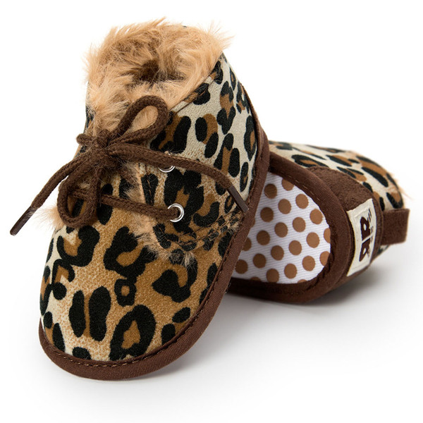 Baby Winter Boots Newborn Infant Toddler Kids First Walkers Warm Girls Boys Soft Sole Anti-Slip Prewalker Baby Shoes Leopard