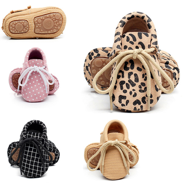 Baby Spring Autumn Genuine Leather Shoes Baby Boys Girls Soft Sole First Walkers Moccasins Toddler Lace Up Shoes Prewalkers