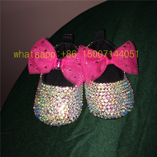 Dollbling AB color crystal Brilliant Dazzling DIY custom Fabulous baby shoes Christening diamond luxury lolita 0-1 infant shoes