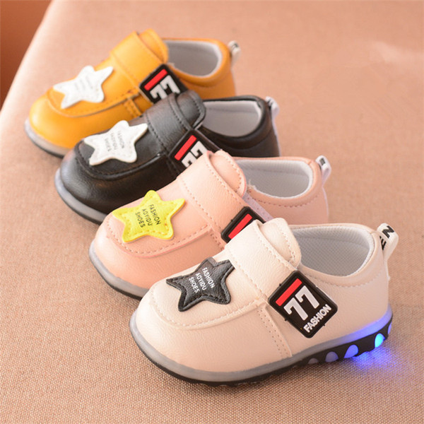 Baby Shoes Infant Toddler Prewalker Korean Soft Sole Sneakers LED Bright Lights For Toddler Baby Unisex Casual Shoes Fashion Footwear